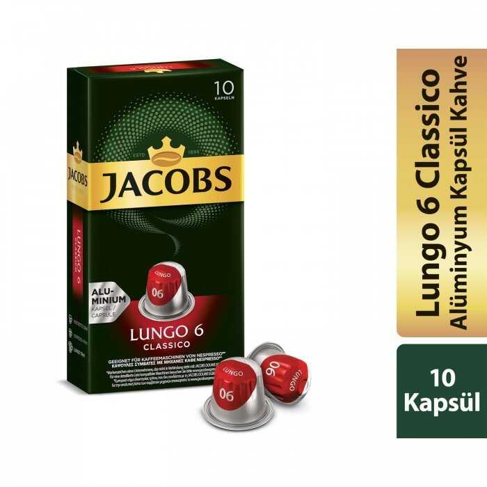 Jacobs Capsule Lungo 6 Classic Alüminyum 10'lu) (Web Özel Fiyat)