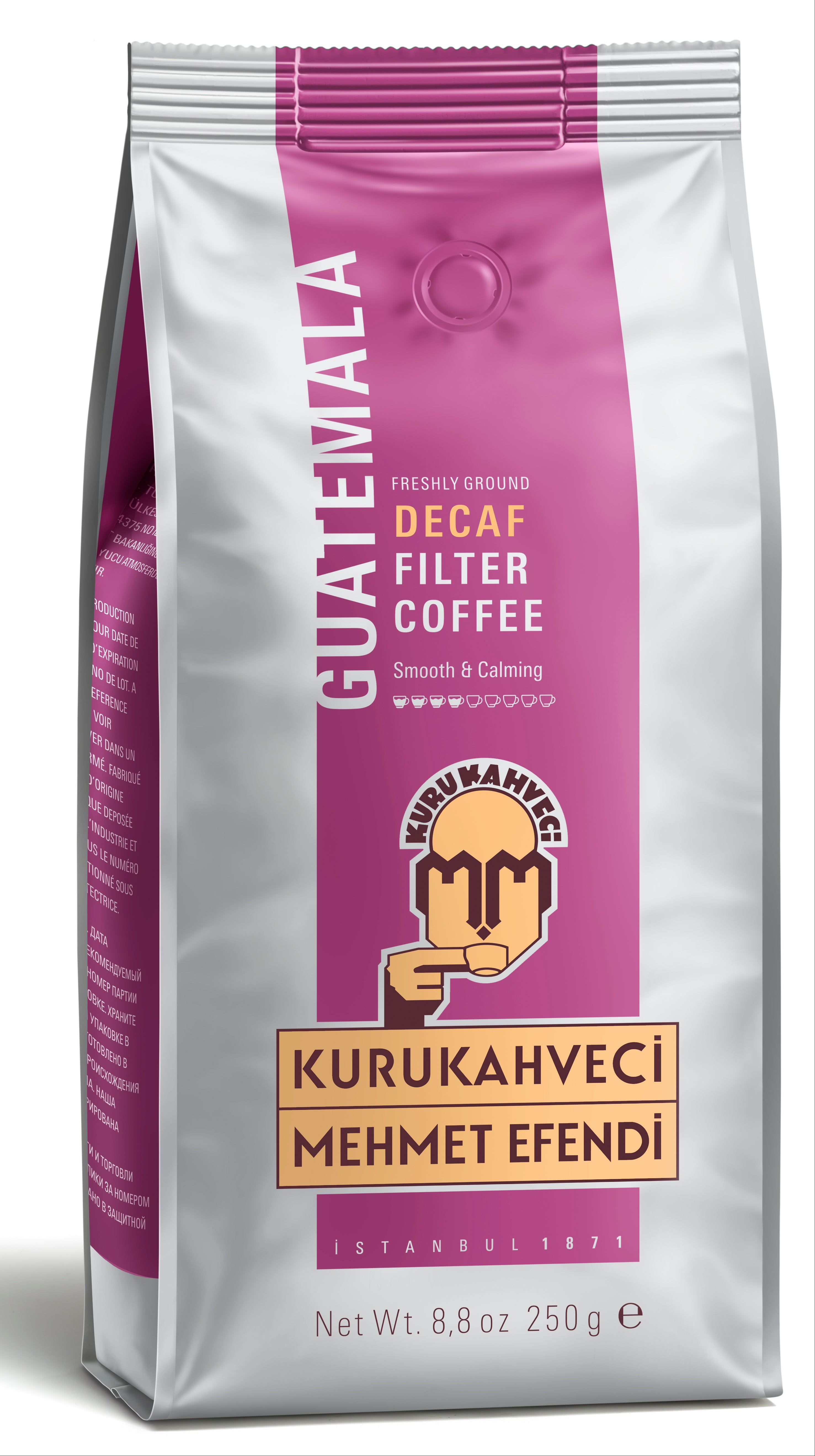 MEHMET EFENDİ GUATEMALA KAFEİNSİZ FİLTRE KAHVE ÖĞÜTÜLMÜŞ 250 GR