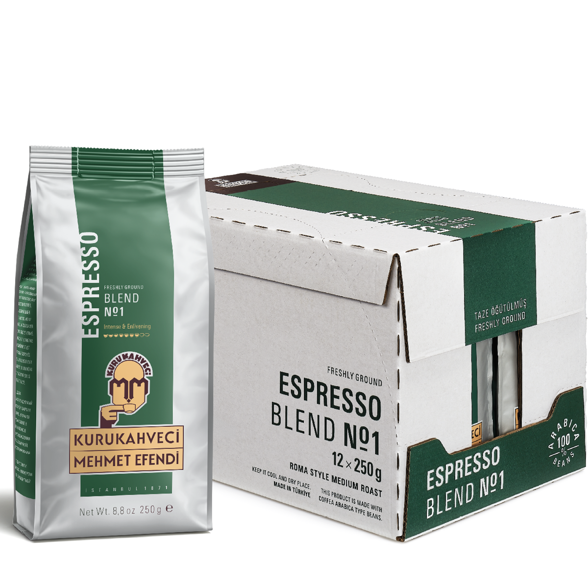 MEHMET EFENDİ ESPRESSO KAHVE ÖĞÜTÜLMÜŞ 250 GR (12 Adet )