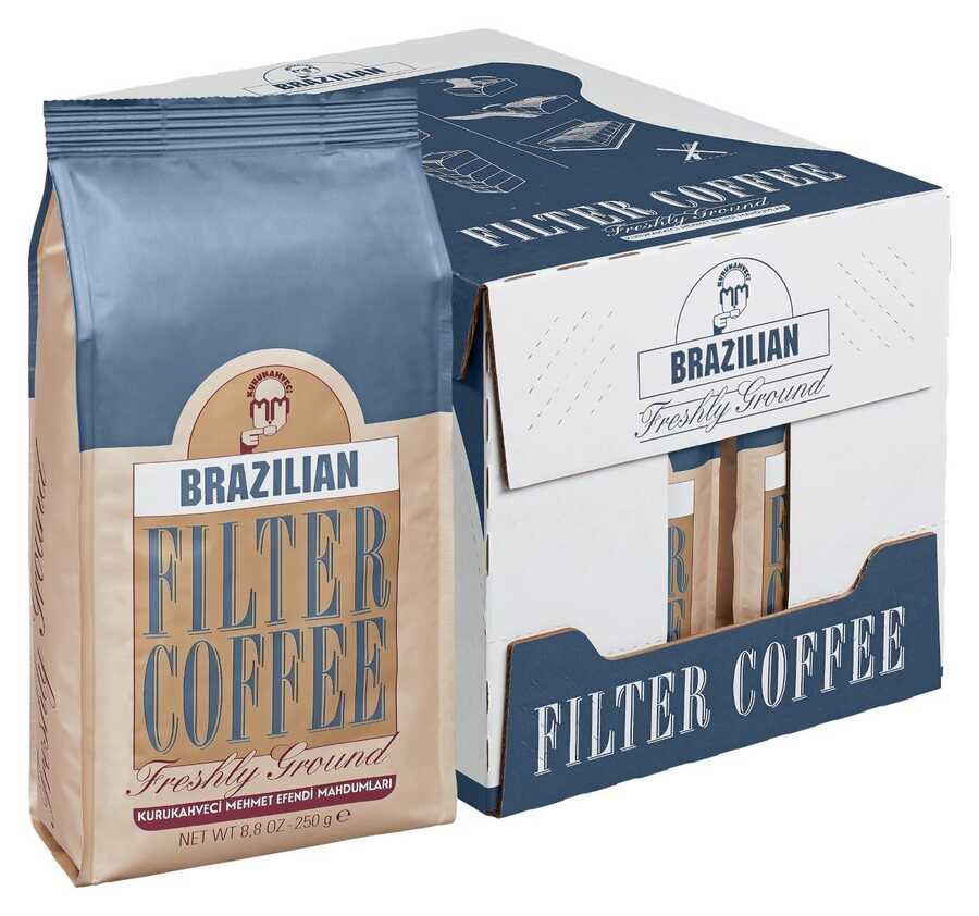 MEHMET EFENDİ BRAZILIAN FİLTRE KAHVE ÖĞÜTÜLMÜŞ 250 GR (12 Adet )