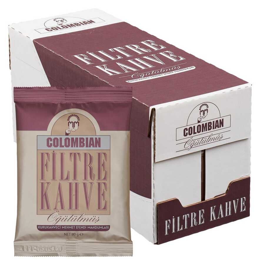 MEHMET EFENDİ COLOMBIAN FİLTRE KAHVE ÖĞÜTÜLMÜŞ 80 GR x 12 ADET