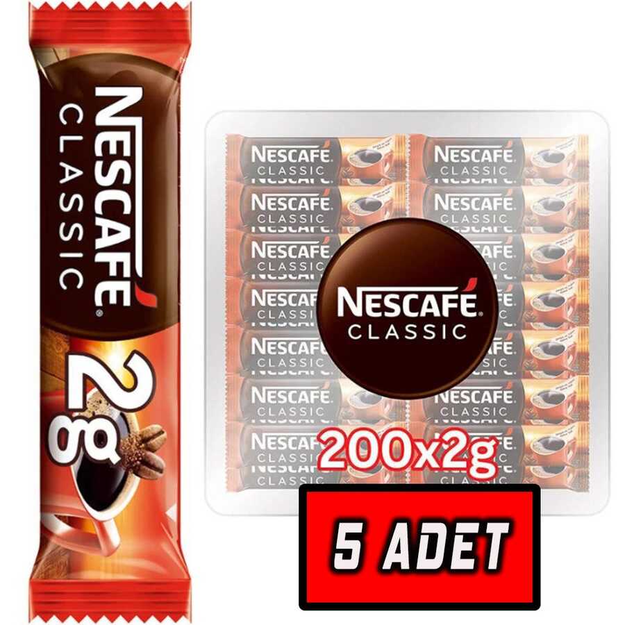 NESCAFE CLASSİC 2GR 200 LÜ PAKET ( 5 ADET )